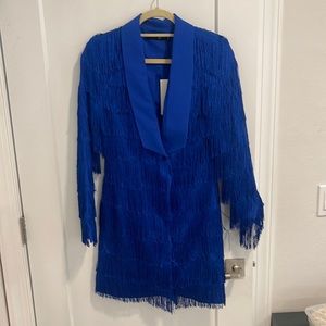 Lavish Alice Fringe Tailored Blazer Dress size US6/UK10